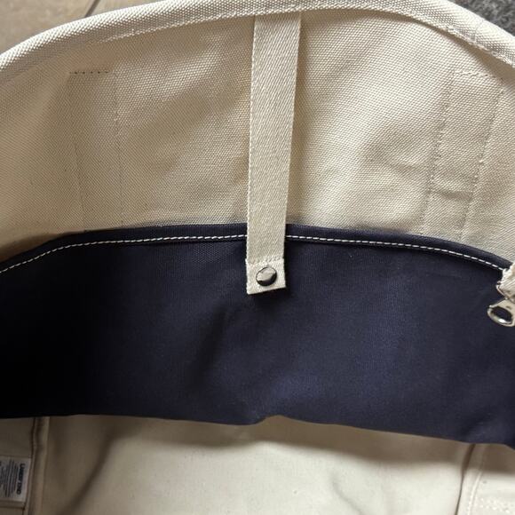Lands End Large Boat & Tote Bag Open Top Regular Handle Navy 22x17 Heavy Canvas - Picture 10 of 10